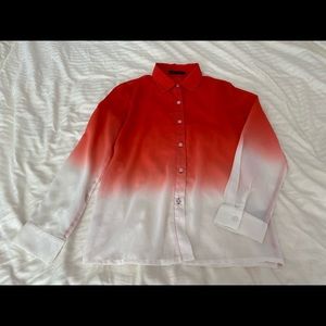 Ombré Long Sleeve Button Up